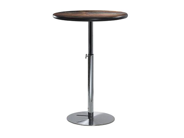 30" Round Bar Table w/ Standard Wood Counter Top and Silver Base
 -- Trade Show Furniture Rental